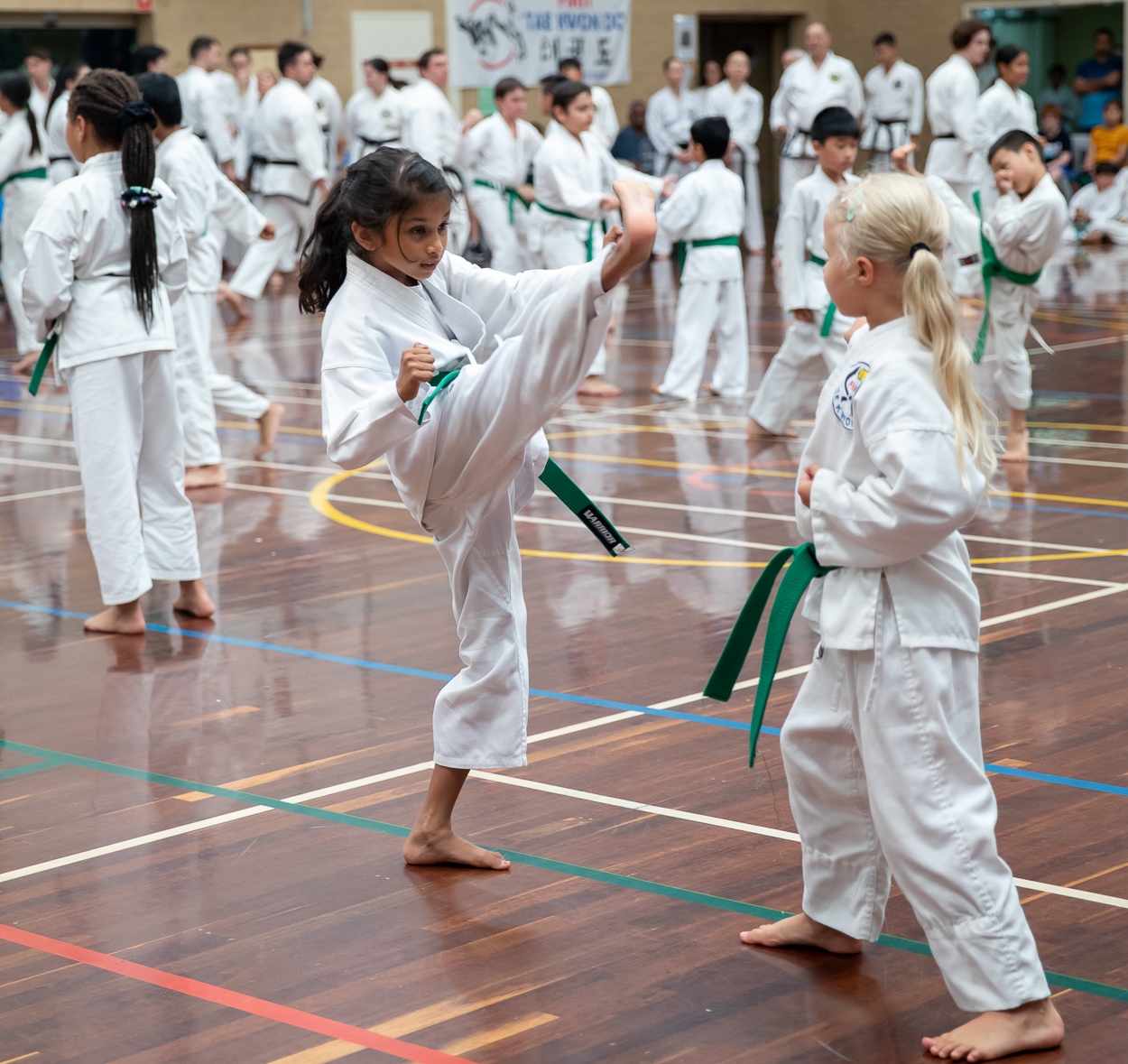 First Martial Arts, Girl executing Snap Kick